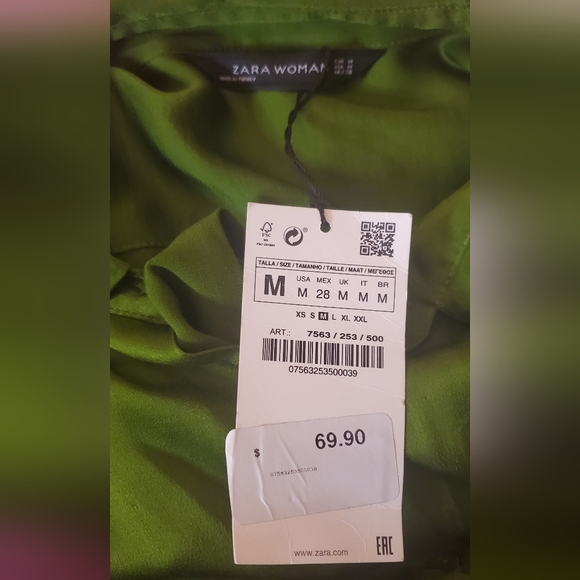 ZARA - WOMEN- size M- oversize blouse 100% viscose Button Down - Picture 3 of 10